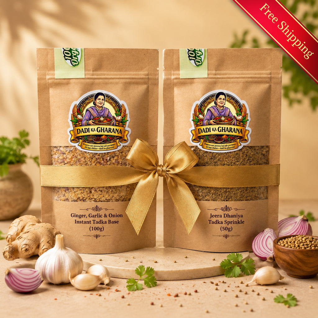 Ginger, Garlic, Onion, Instant Tadka Base - Sprinkle Combo Pack — Dadi Ka Gharana — free shipping, natural ingredients